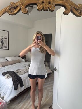 WeWoreWhat Light Blue Square-Neck Sleeveless Backless Top